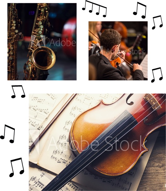 A range of musical instruments
